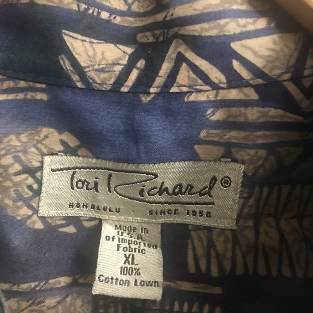 Tori Richard Green Tropical Leaves Print